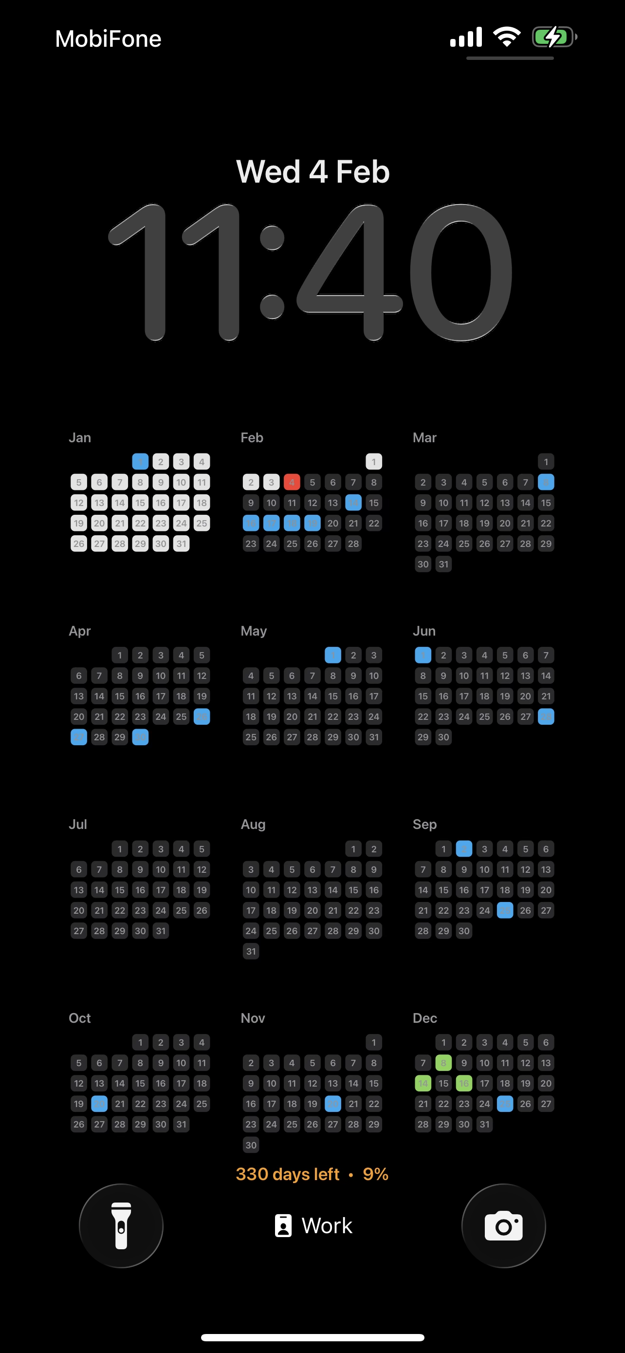 LockScreen Calendar — Year calendar template