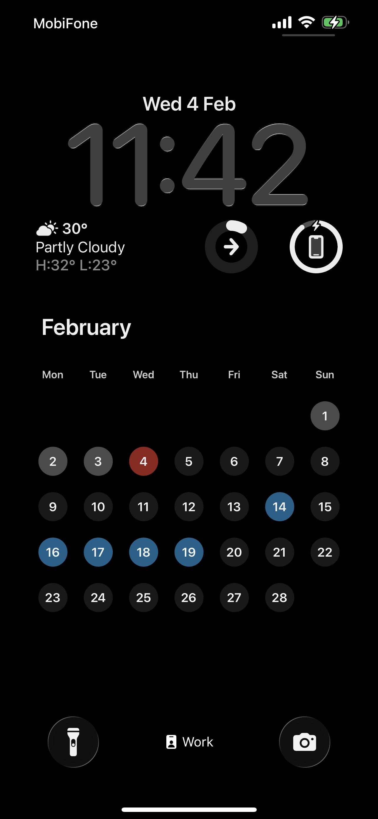 LockScreen Calendar — Month calendar template