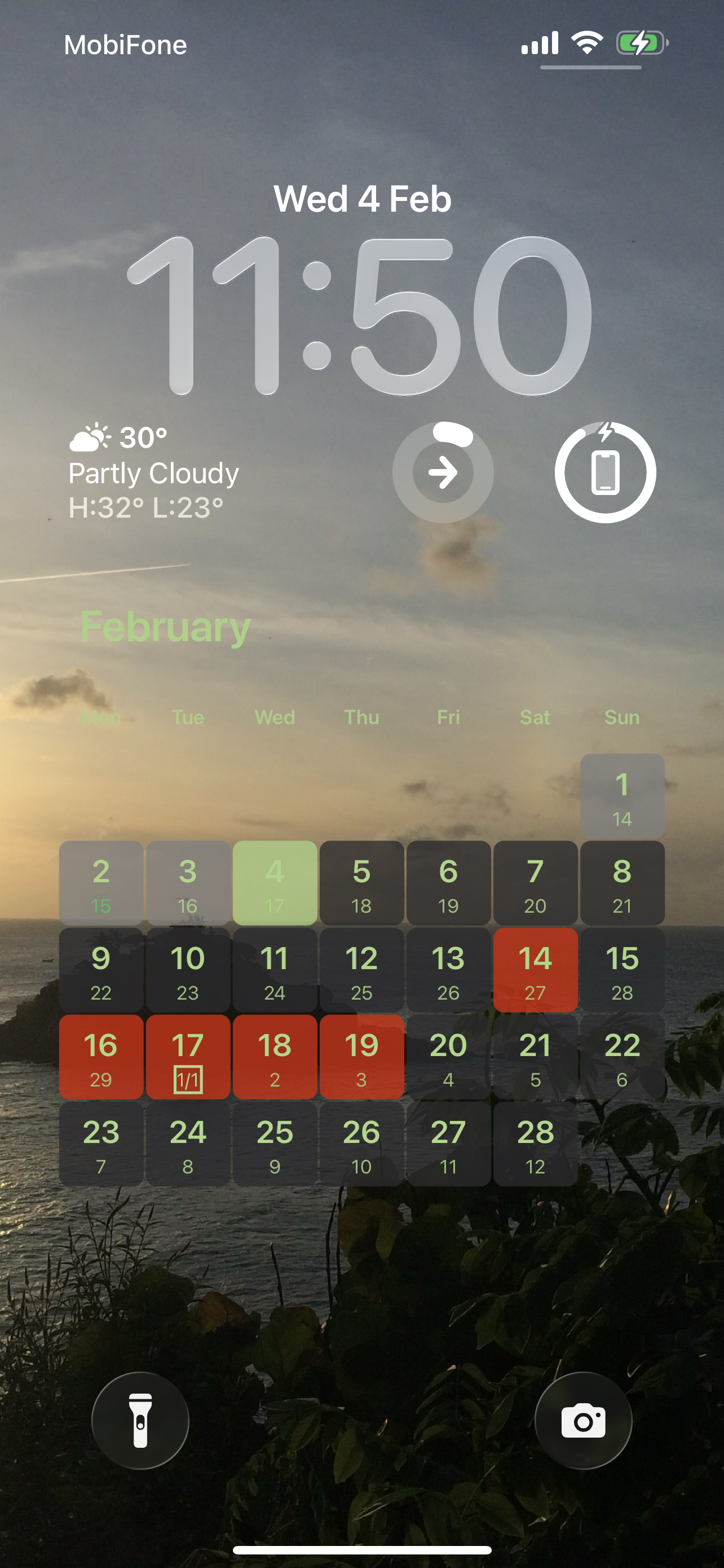 LockScreen Calendar — Lunar calendar template