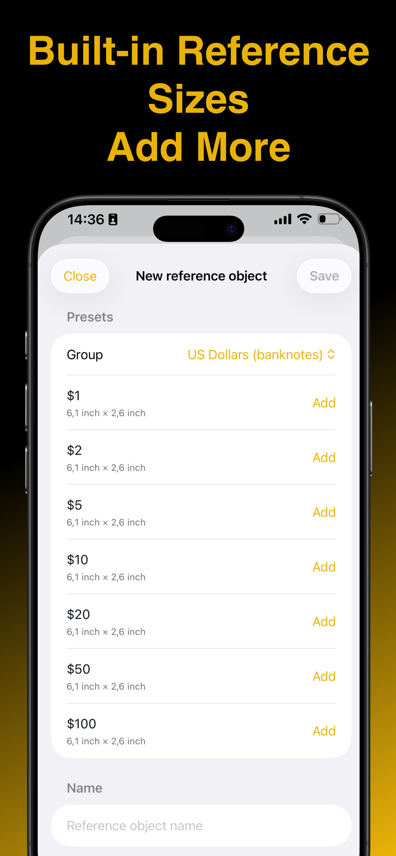 RefSize App Screenshot 2